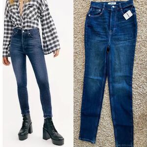 NWT Free People We The Free Super High Rise Skinny Jeans Blue SIZE 27